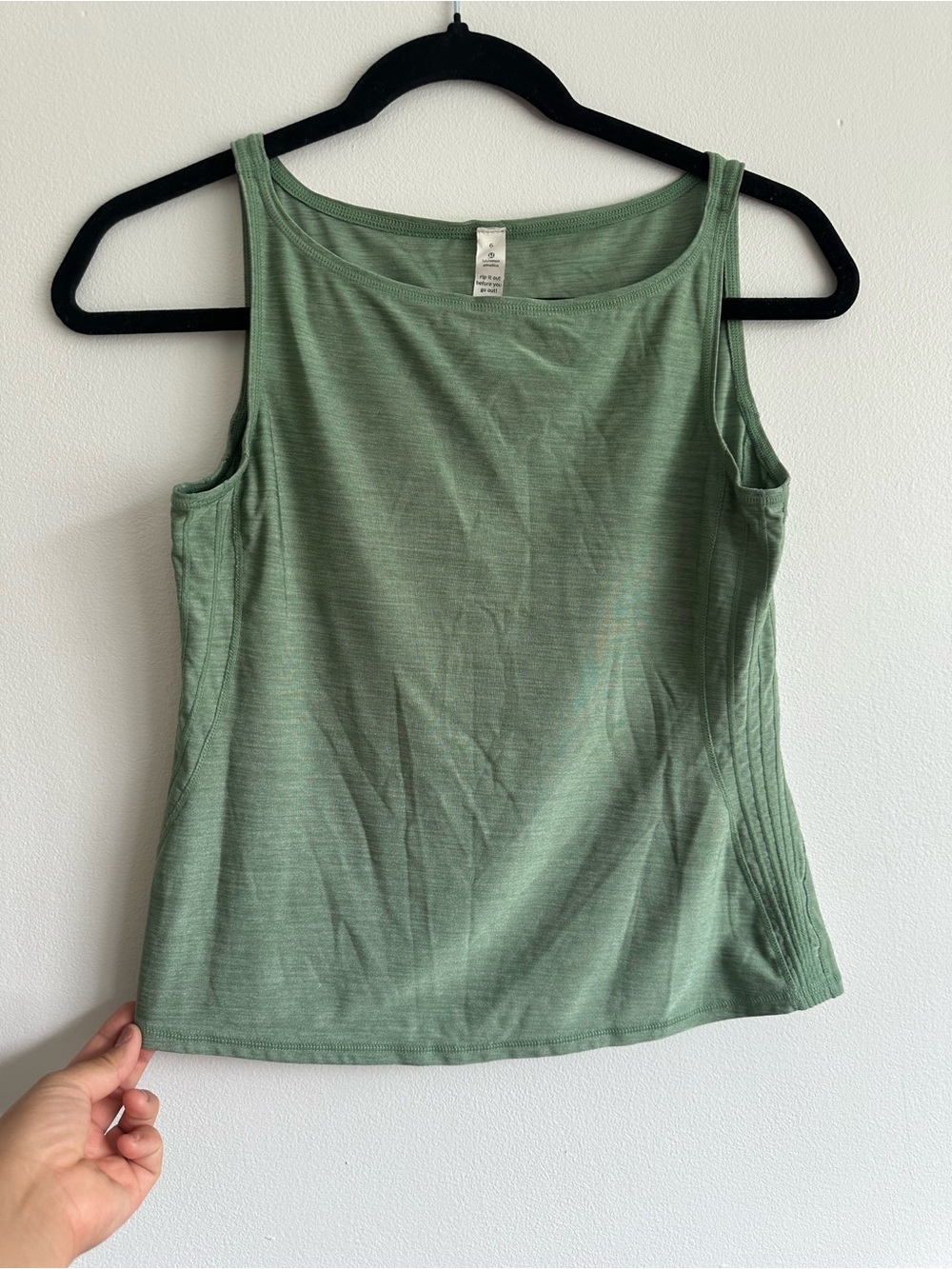 Lululemon Athletica Tank Swimming Top Sage Green Sleeveless Top Size 6